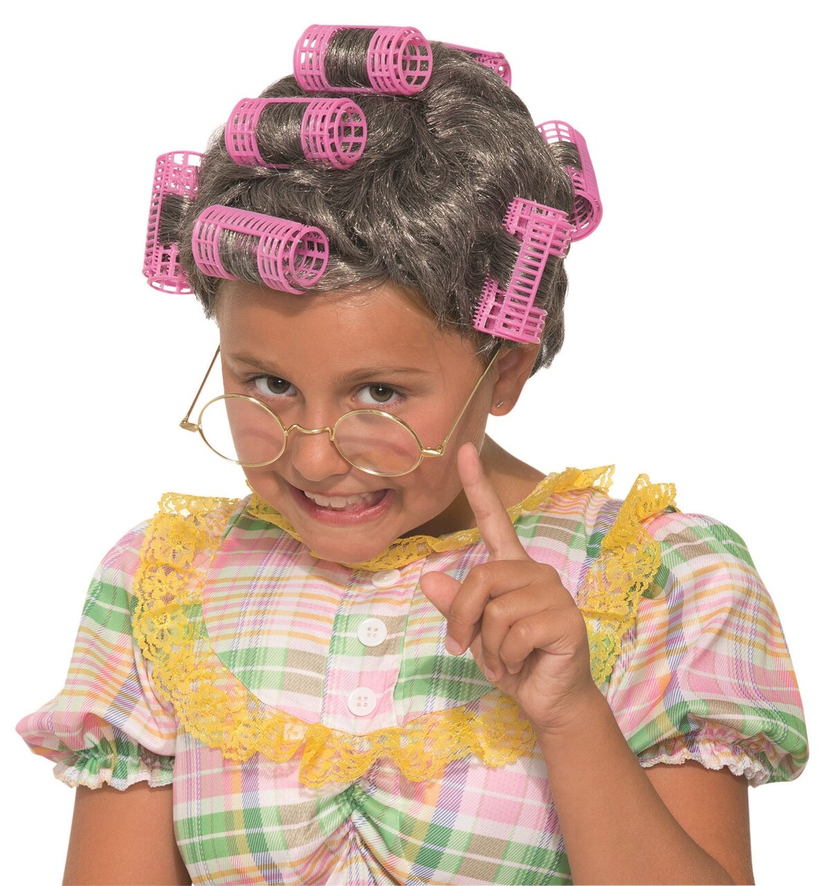 Aunt Gertie Grandma Gray Wig kids girls boys Halloween costume